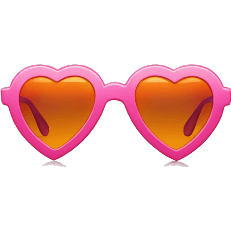 Pink and orange heart sunglasses  emoji