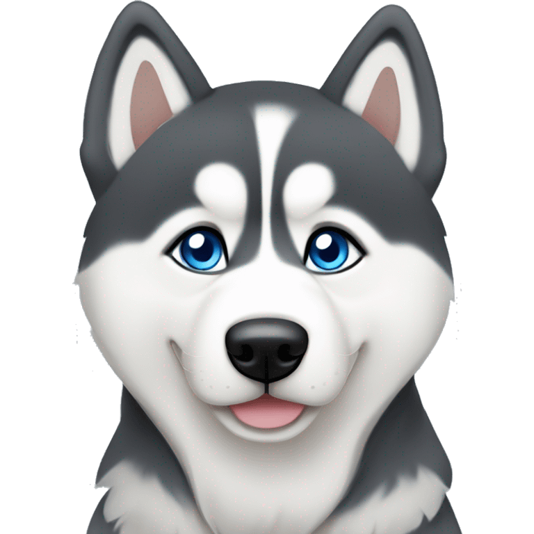 Siberian husky with blue eyes ￼￼ emoji