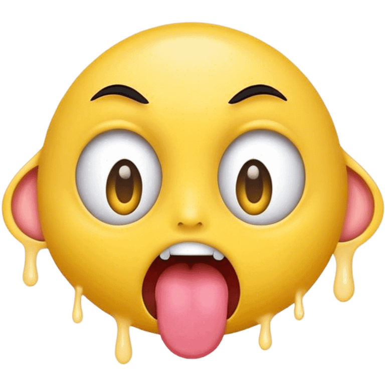 yellow face wide eyes sticking out tongue while shaking head emoji