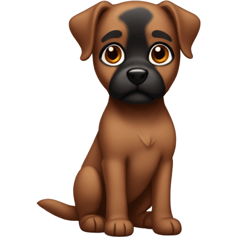 Brown dog with black face cute and girly emoji