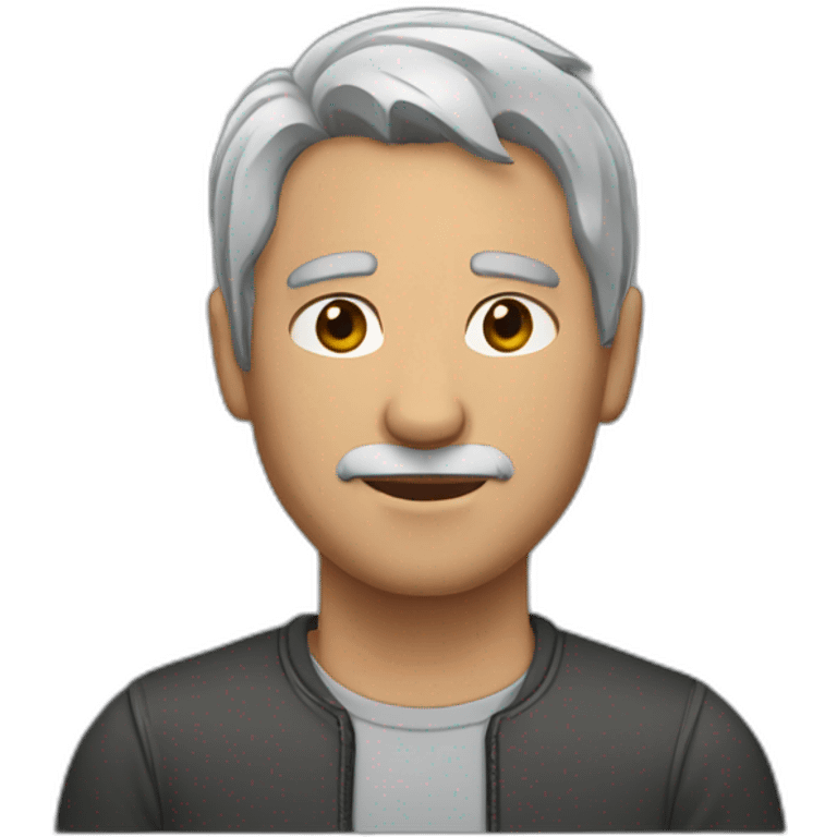 A man with wolf cut and a gray hair  emoji