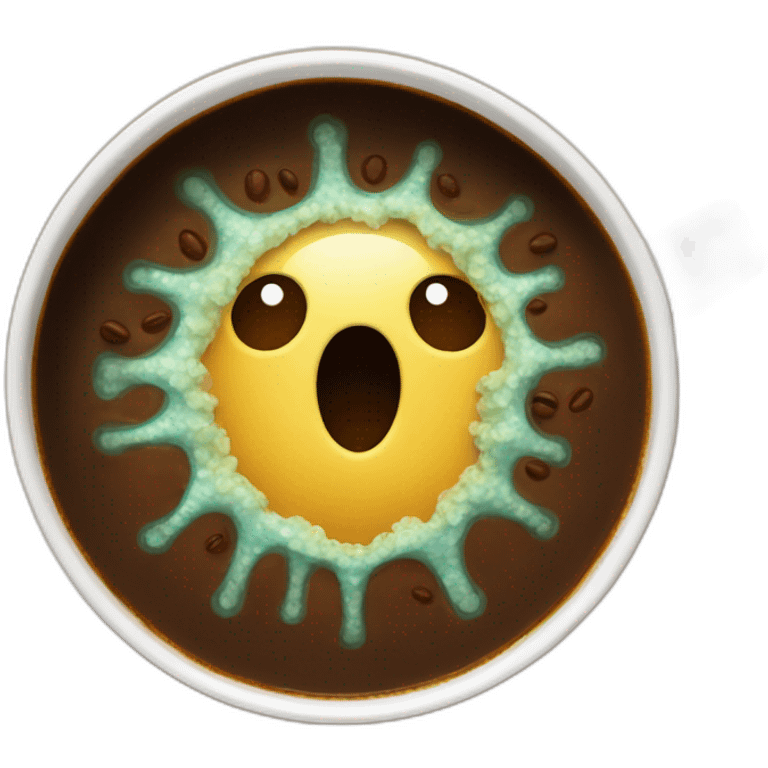 corona virus inside a cup of coffee emoji