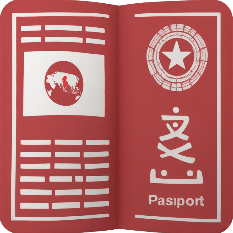 Passport of Myanmar red colour emoji