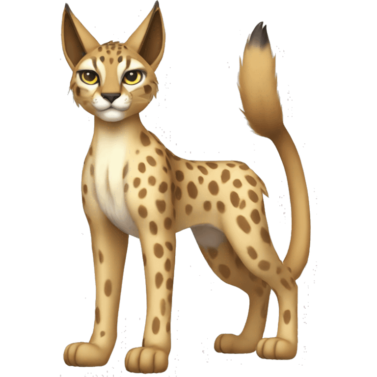 spotted Lynx-Caracal-Fakemon-hybrid full body emoji