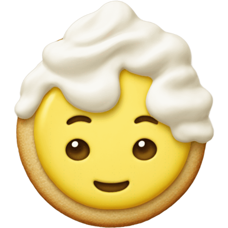 Lemon cookie with a lot of frosting  emoji