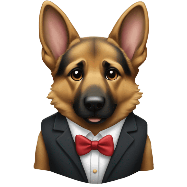 German shepherd wearing suits emoji