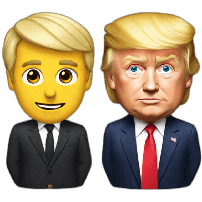 Donald trump and Emmanuel Macron emoji