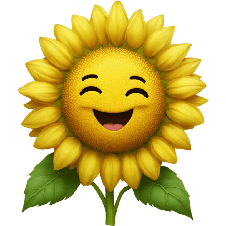 Cute and Smiling lebanese sunflower   emoji