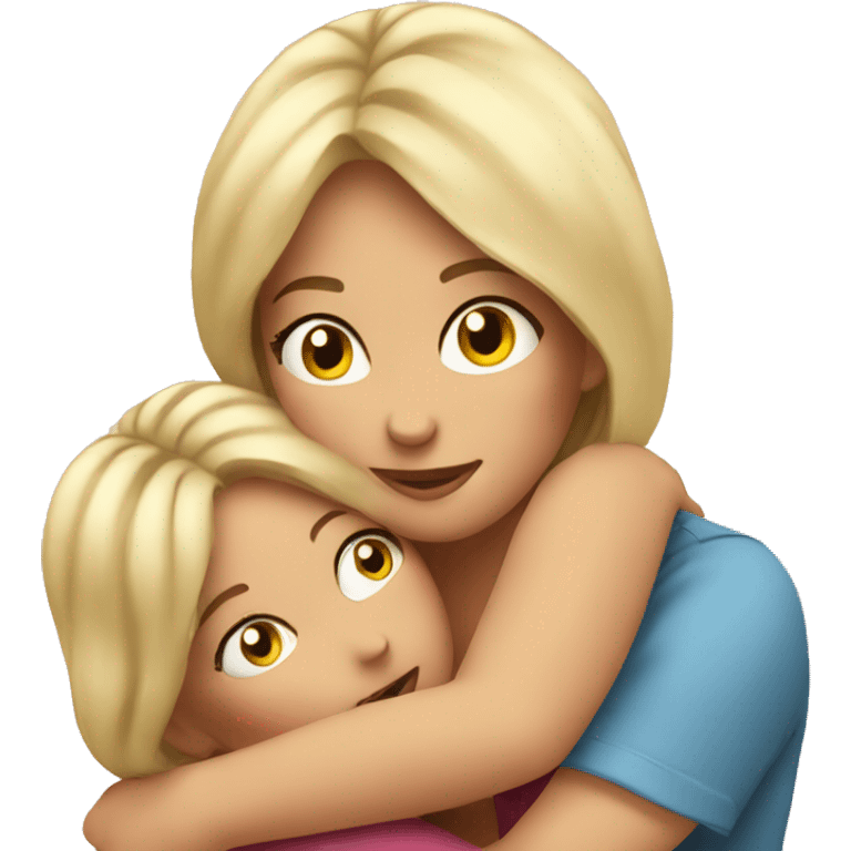 HUGGING mom blonde  emoji