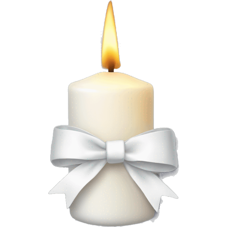 Christmas candle with white ribbon emoji