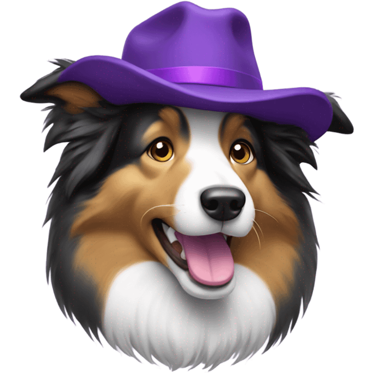 Collie with a purple hat  emoji