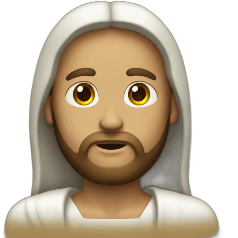 Jesus Christ holding a bosom emoji