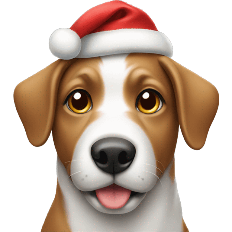 Dog with christmas hat emoji