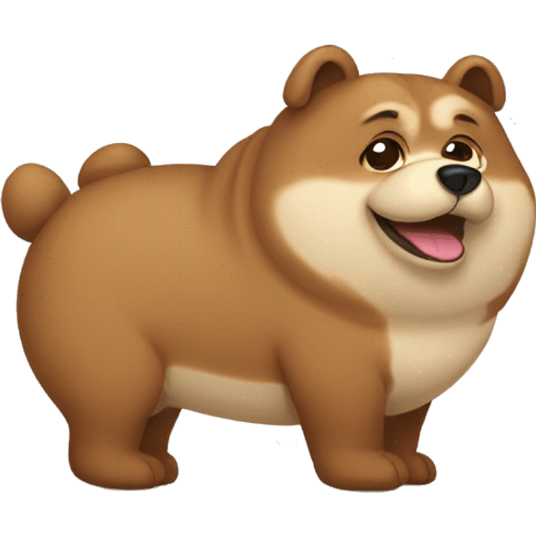 chubby bear dog with a belly emoji