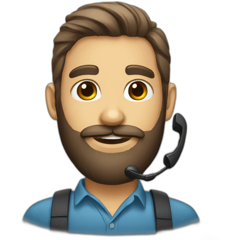 call center beard emoji