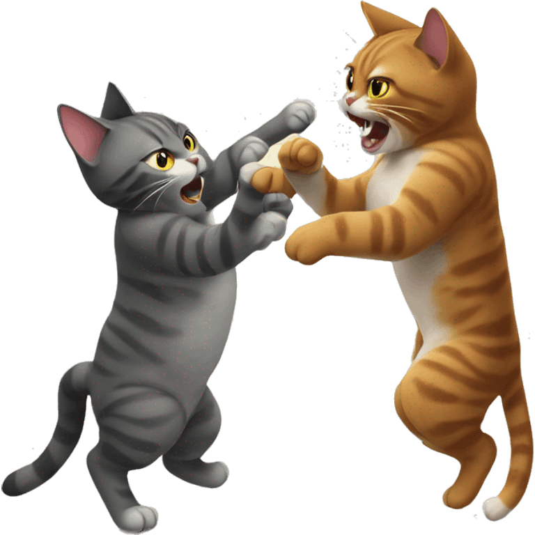 Cat fighting with another cat emoji