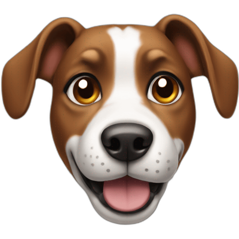 Dog with one hanging ear, black white and little brown emoji