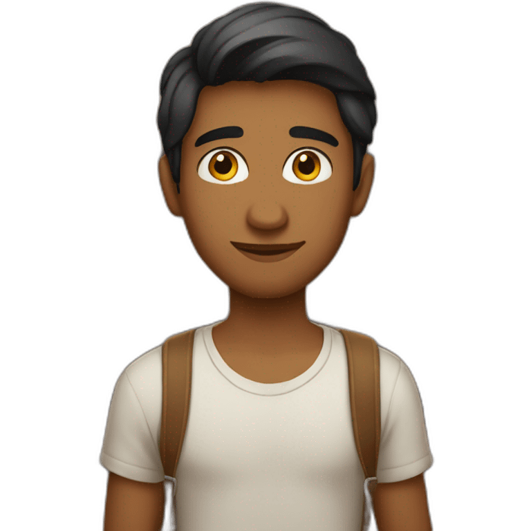 Indian 22 yr old man with books normal skin emoji