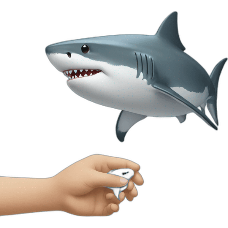 shark is holding mouse's hand emoji