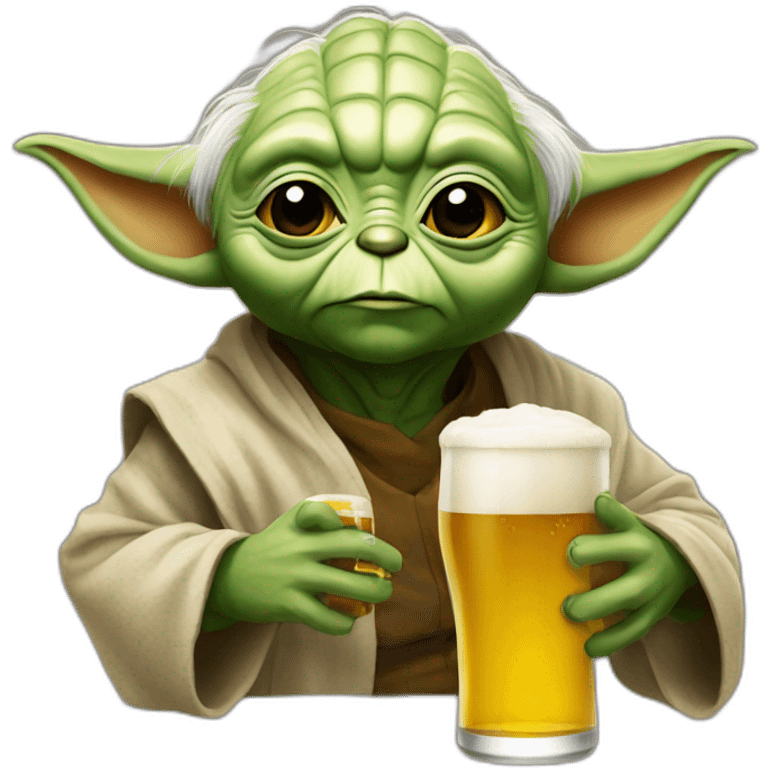 Yoda drinking a beer  emoji