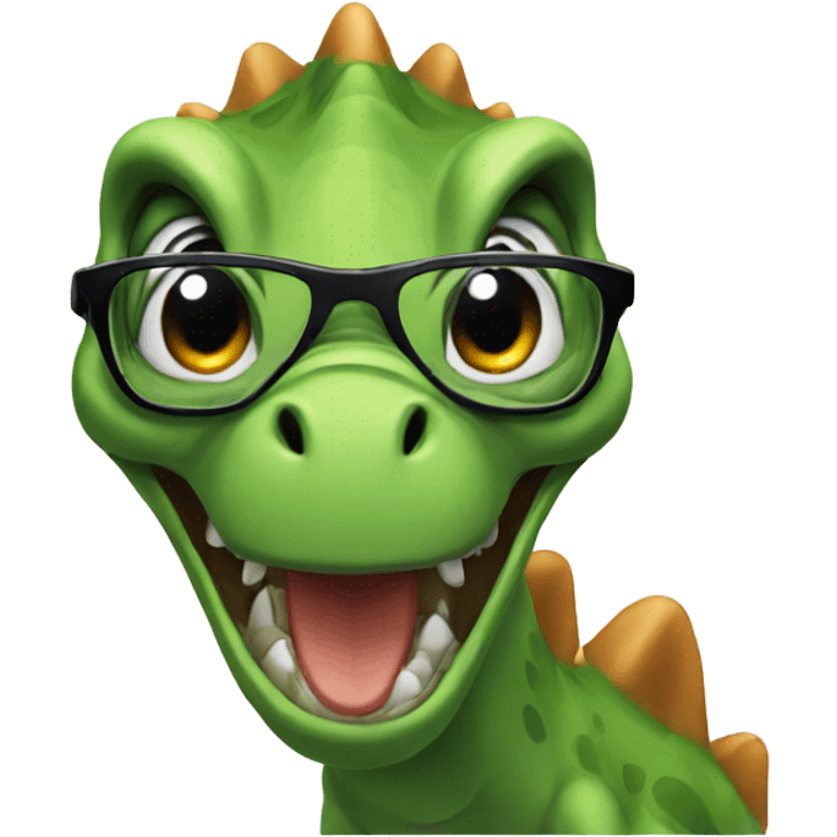 dinosaur with glasses emoji