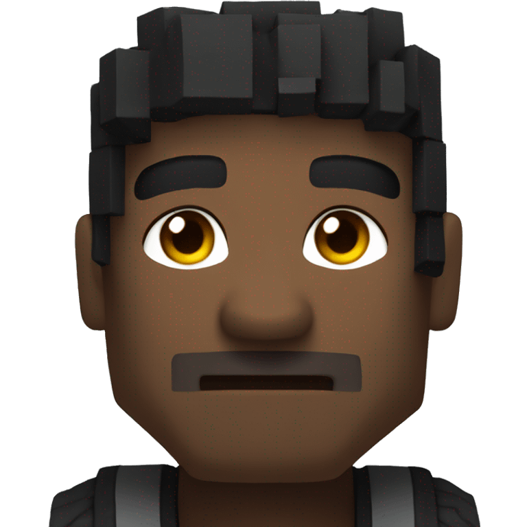 Black Minecraft character head emoji