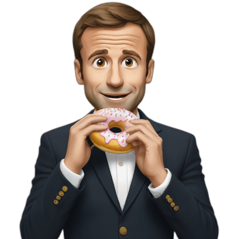 macron eating donut emoji