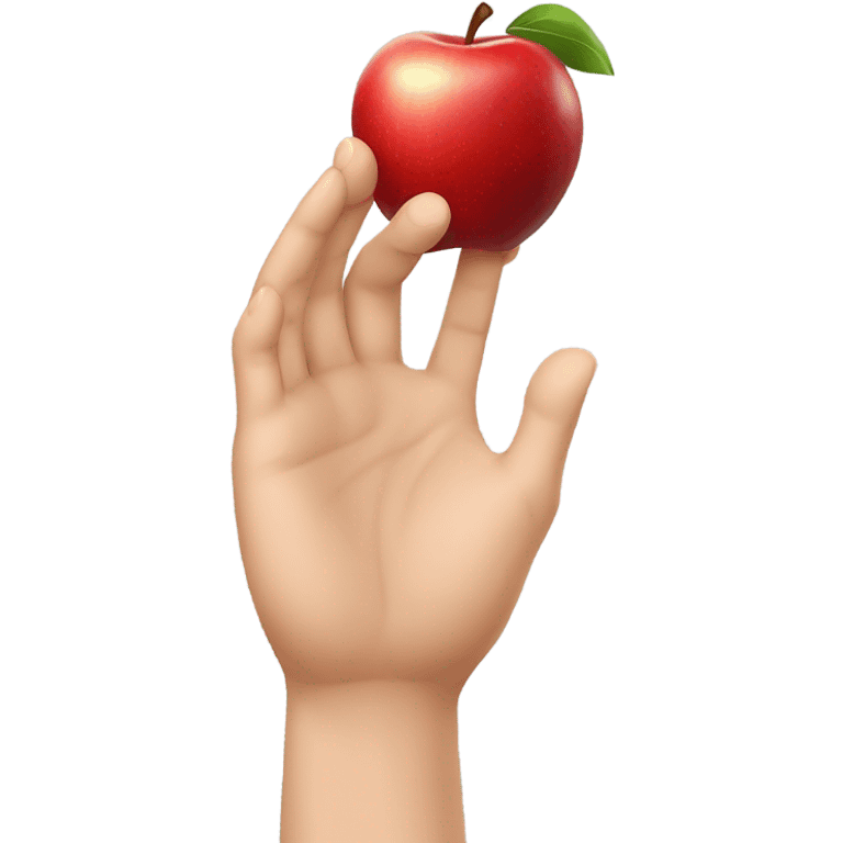 Hands with red apple in palm emoji