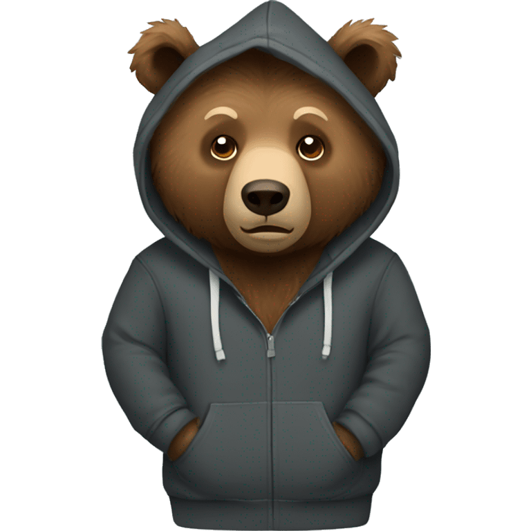 Grizzly bear wearing hoodie emoji