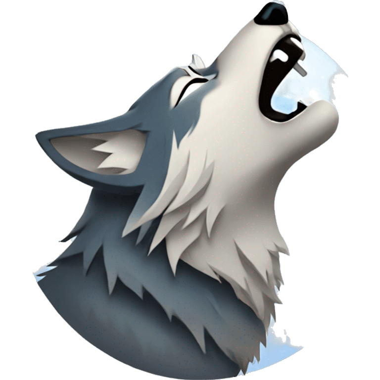 wolf howling at moon emoji