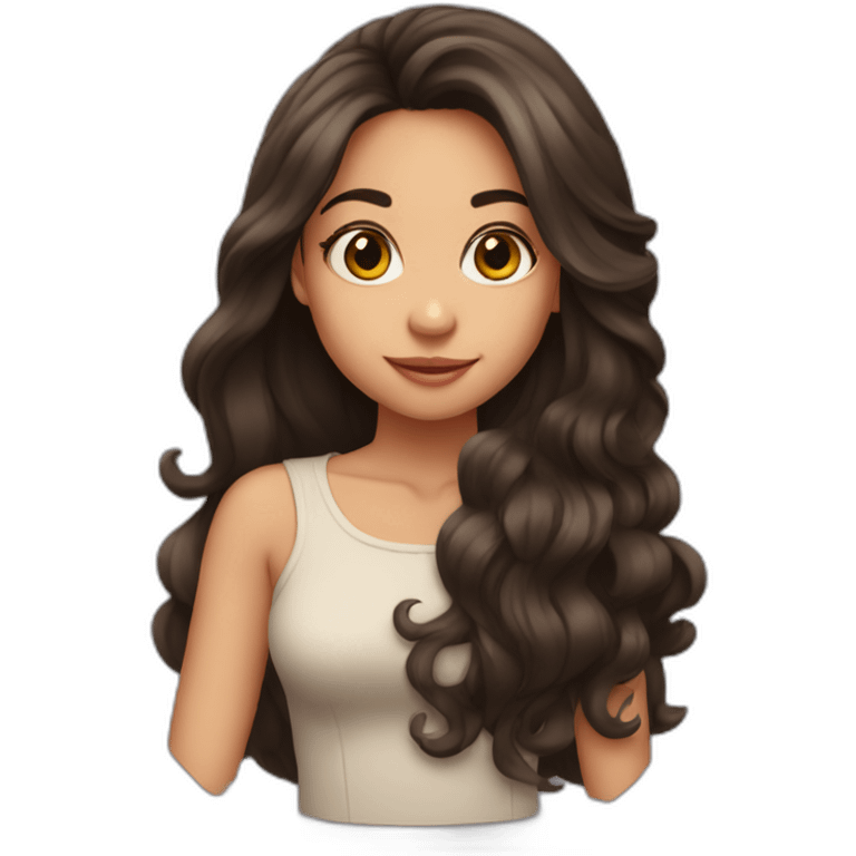 brune girl with big cheeks and long hair emoji