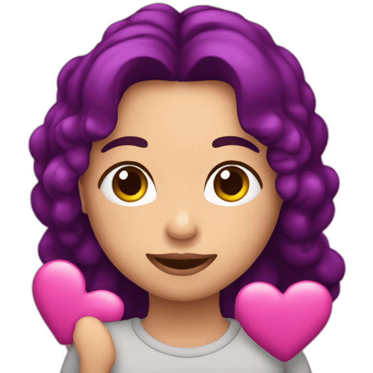 Carita con corazones morados emoji