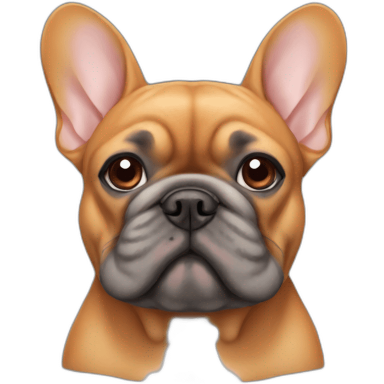 orange fat french bulldog with gray fur emoji