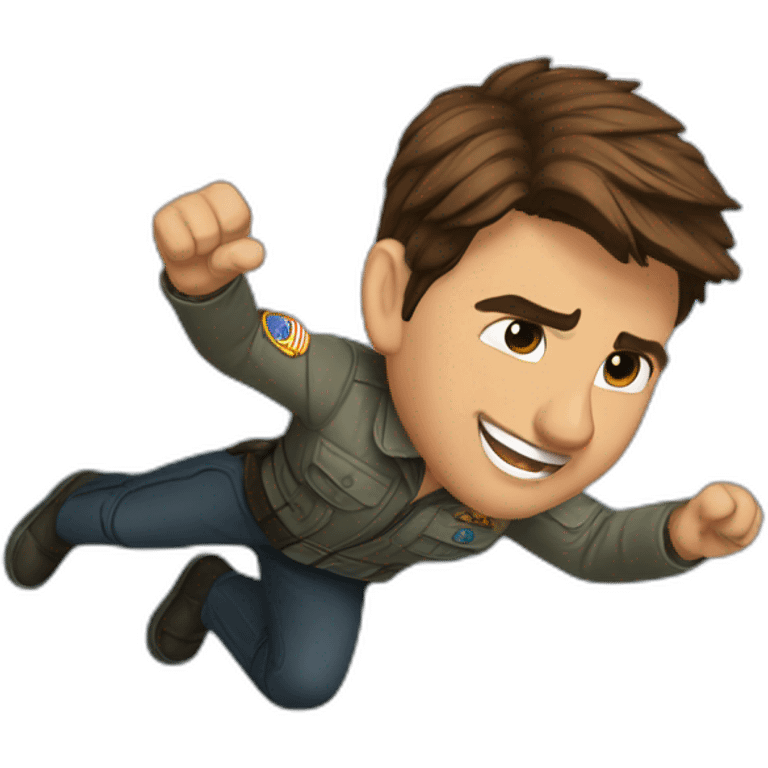 tom cruise flying between mountains emoji