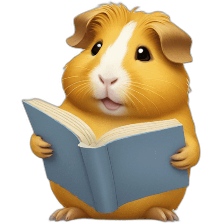 yellow guinea pig reading a book emoji