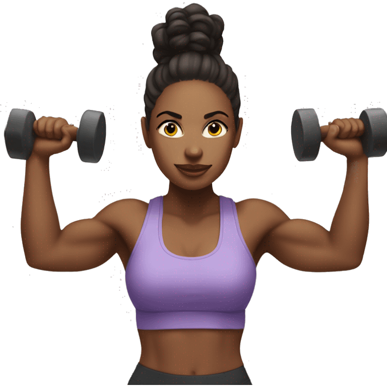 strong gorgeous woman working out emoji