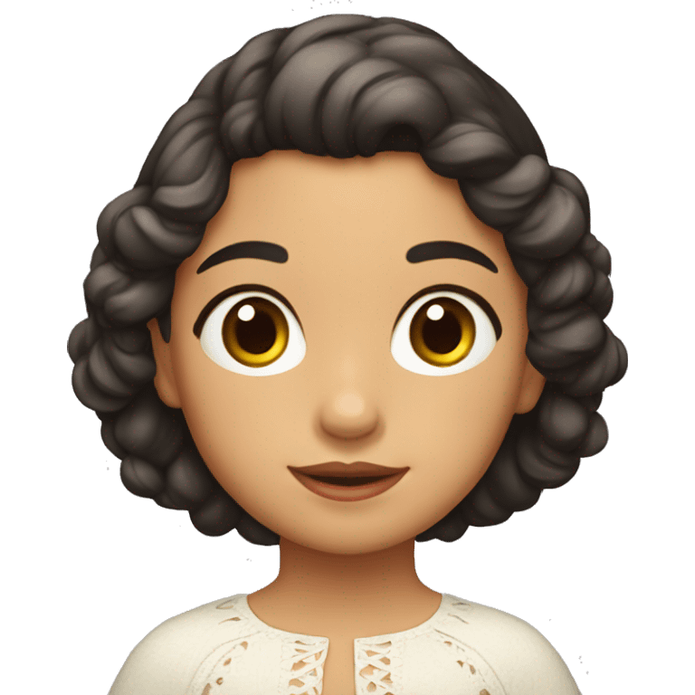 niña castaña clara pelo corto  emoji