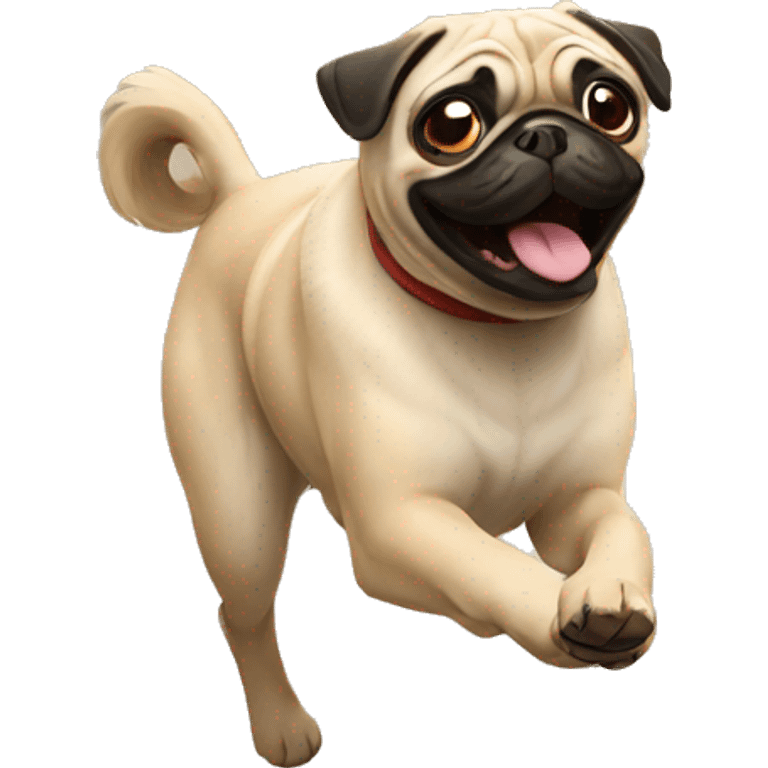 Pug runing  emoji