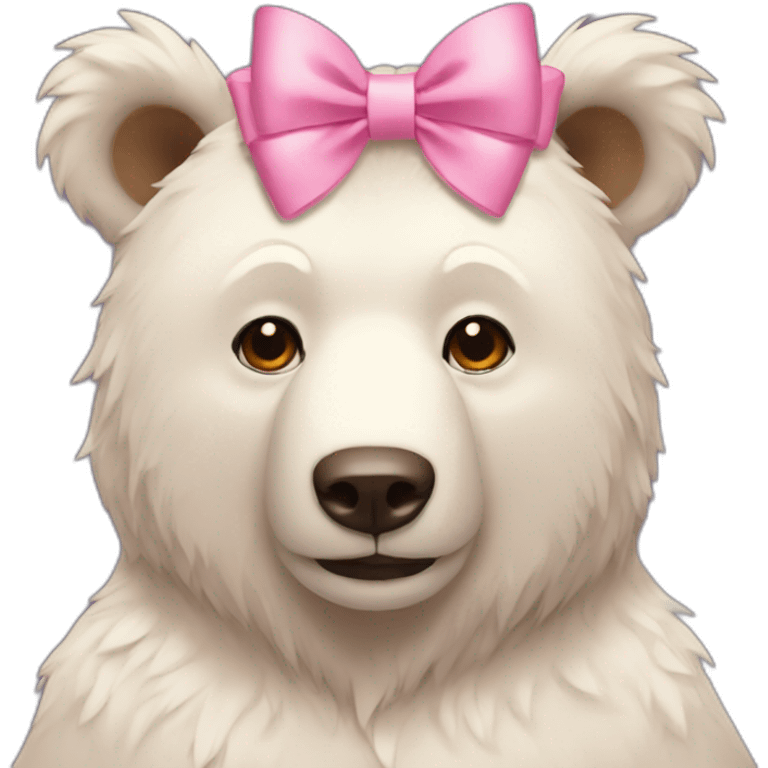 aesthetic bear with bow on head emoji