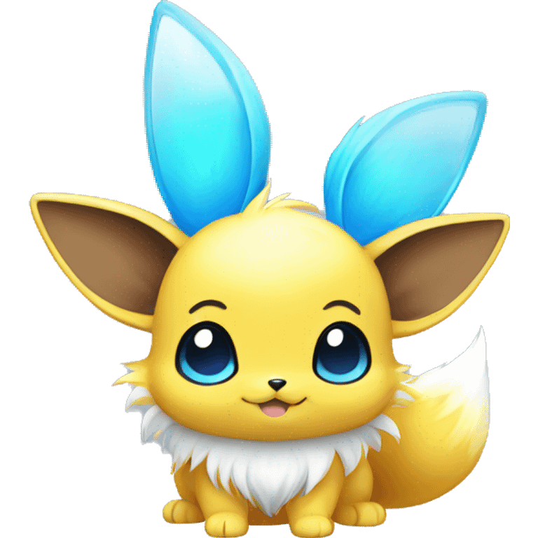 Shiny Colorful Yellow Blue Electric Mouse Eevee emoji