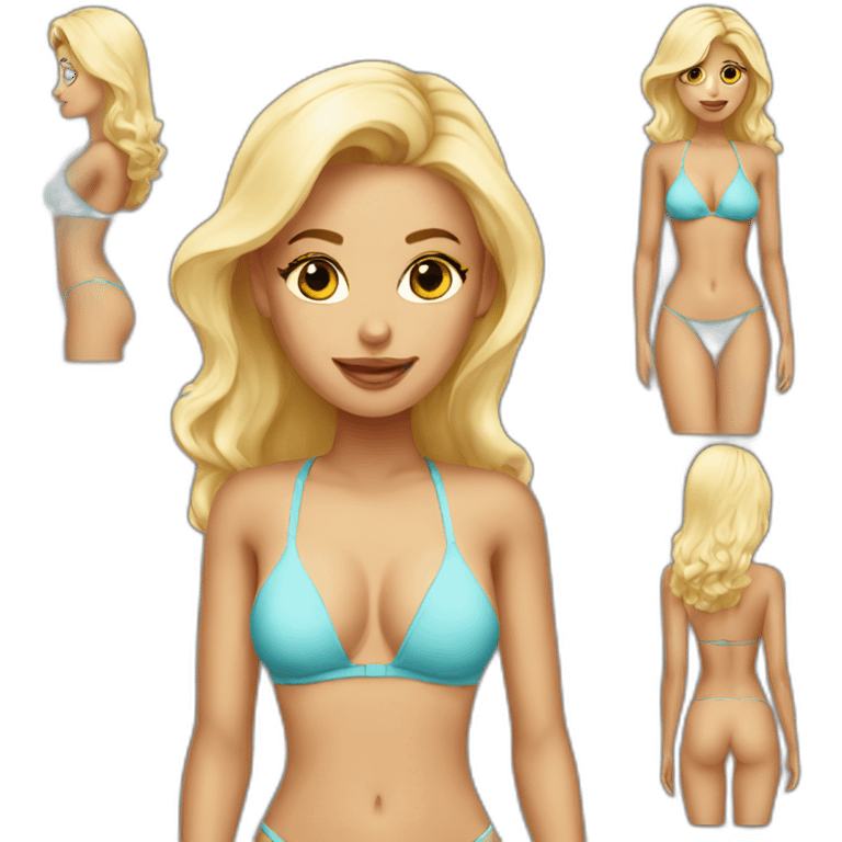 blonde sexy chic in swimsuit emoji