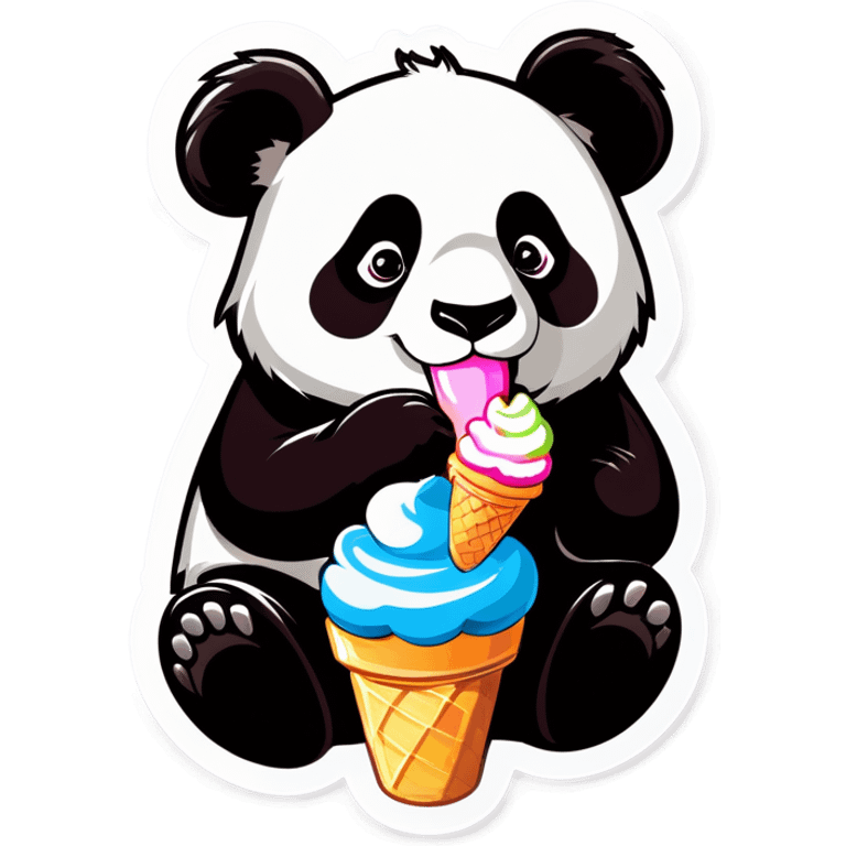 Panda eating ice cream emoji