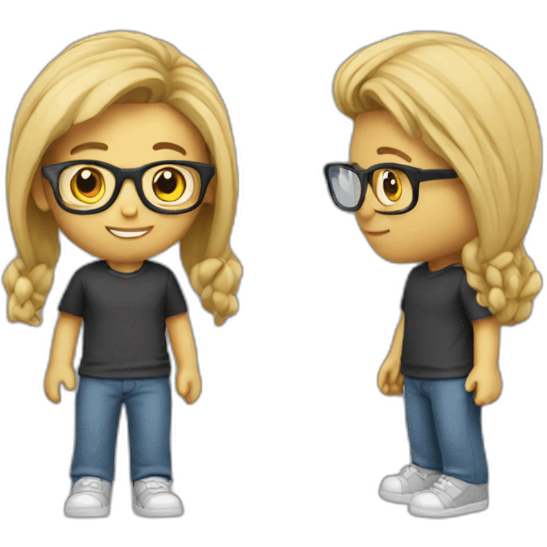 Create a young geek with computer emoji