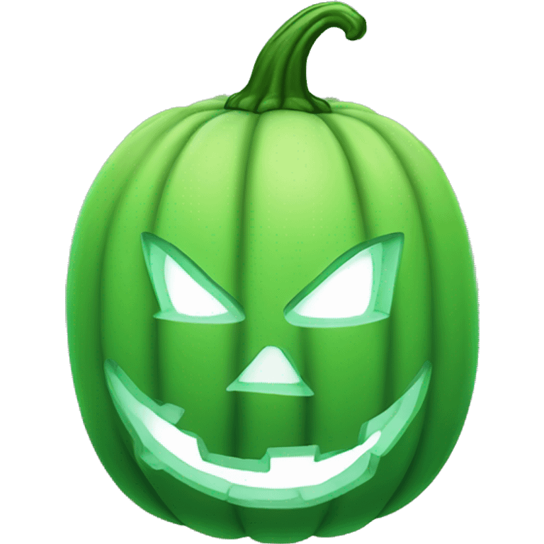 A green jack’o’lantern emoji