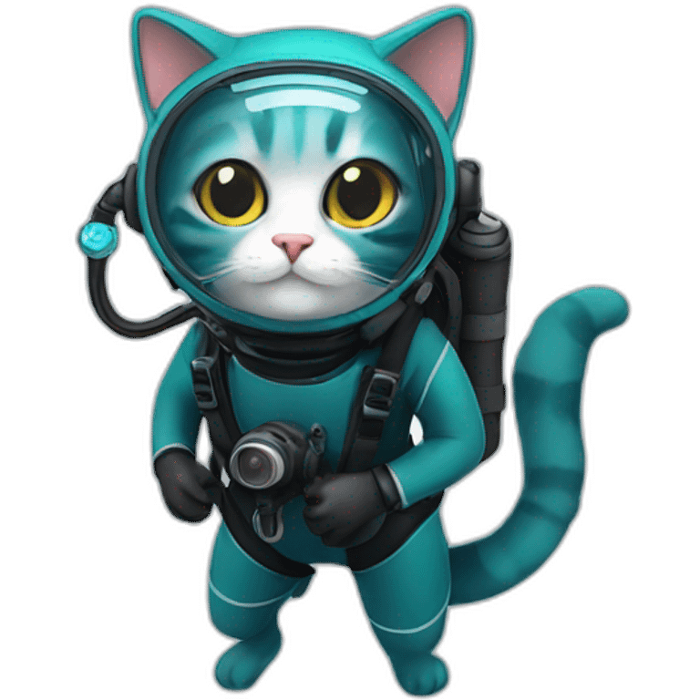 scuba diver cat emoji