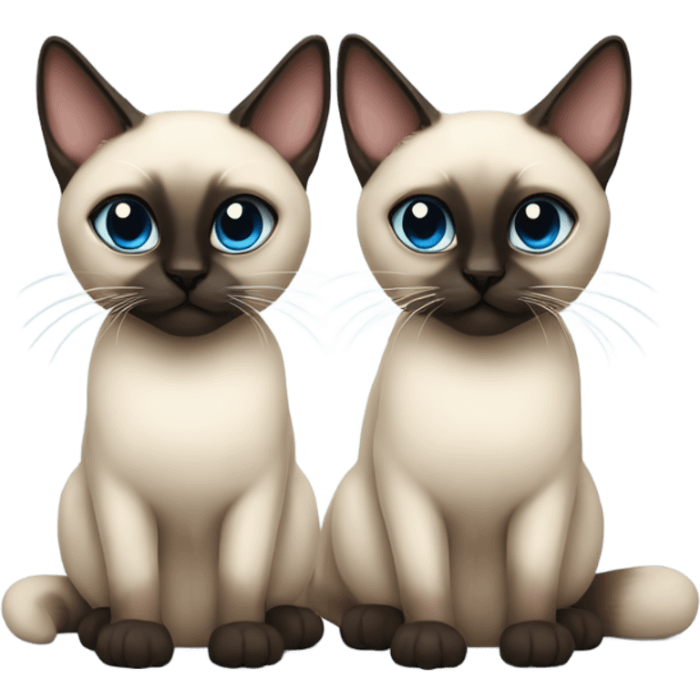 Two Siamese cats, one very fluffy  emoji