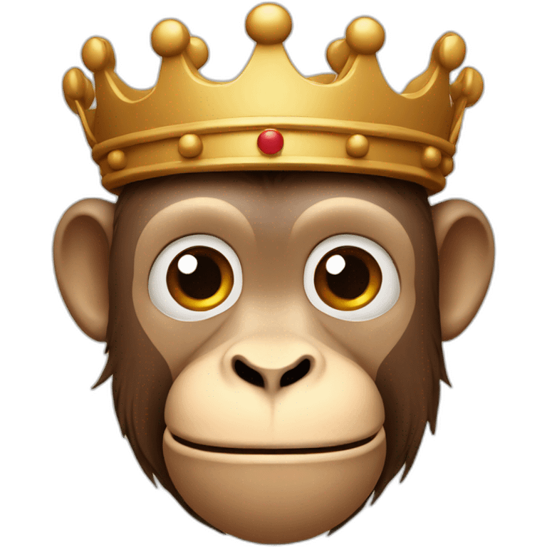 head of monkey with a  wooden crown emoji