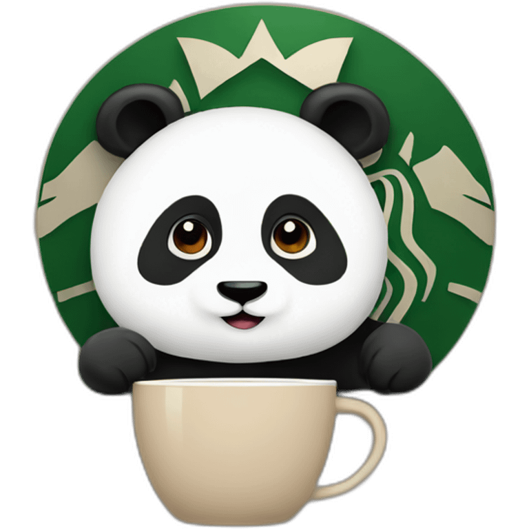 starbucks logo with a panda emoji