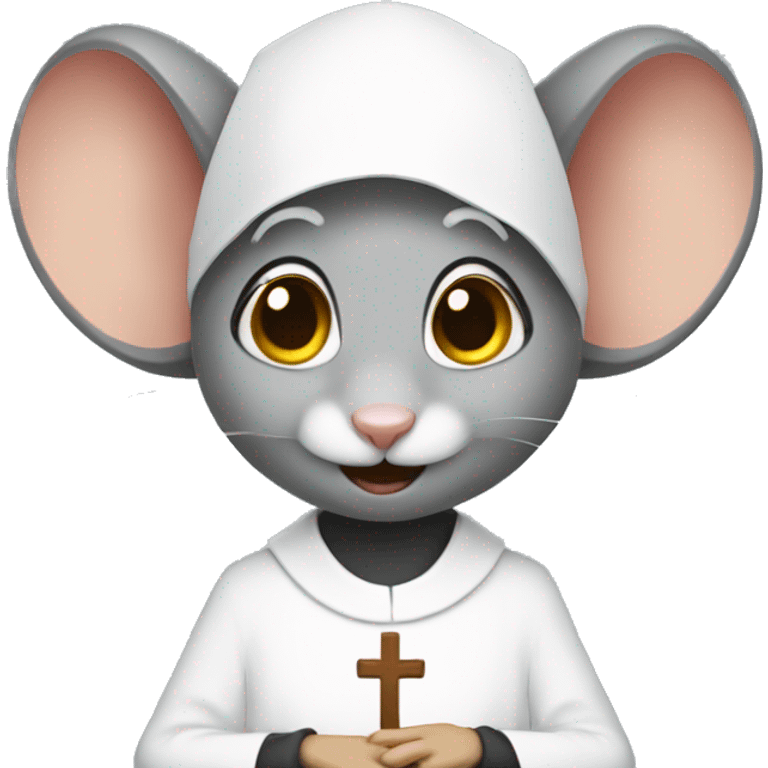 a mouse that is a nun emoji