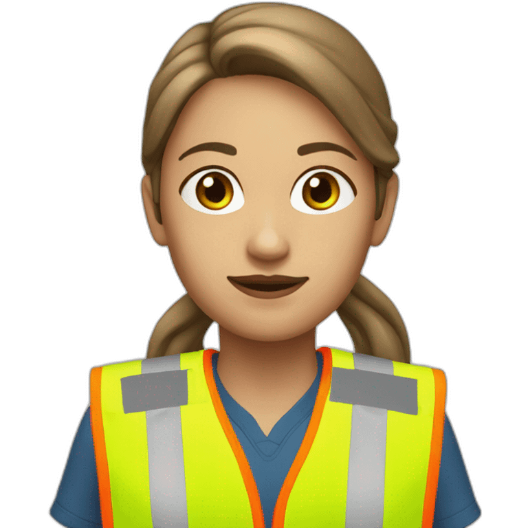 light brown hair girl wearing high vis vest emoji